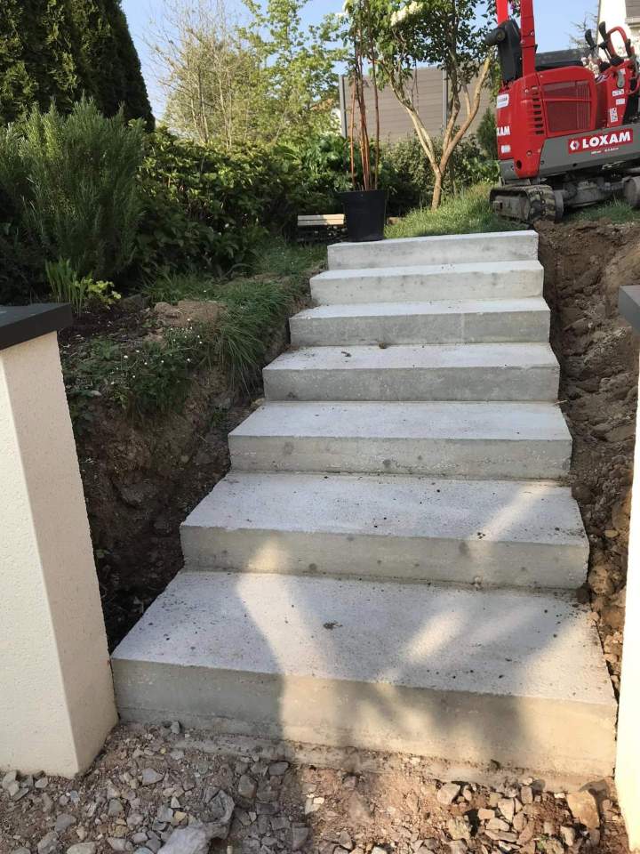 Escalier de jardin en béton Rots